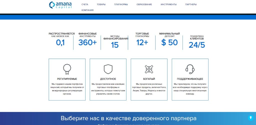 торговля с amana capital