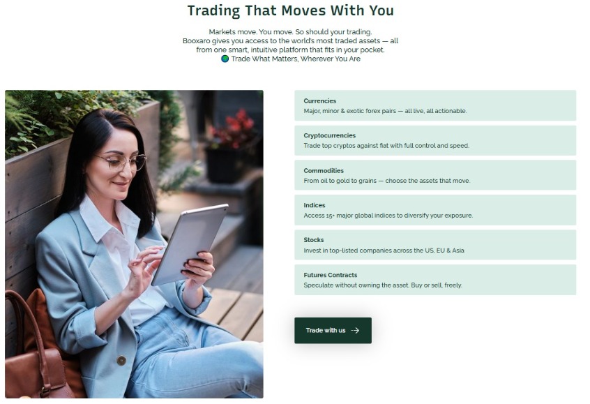 trading assets of broker booxaro